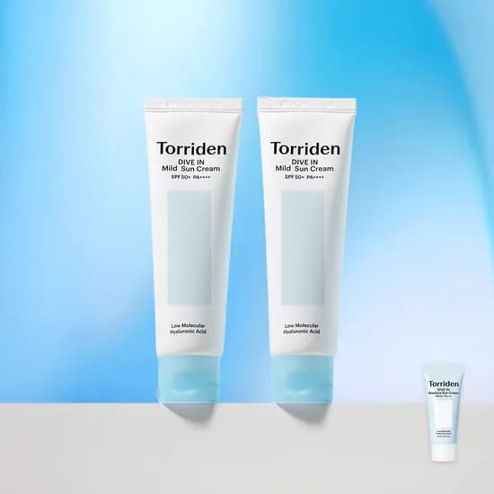 토리든 다이브인 무기자차 마일드 선크림 SPF 50+ PA++++ 60ml x 2개 (+모이스처 선크림 20ml)