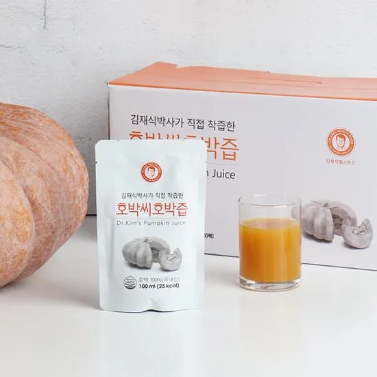 김재식헬스푸드 저온착즙 100% 국내산 늙은호박 호박씨호박즙 100ml 30팩 1박스