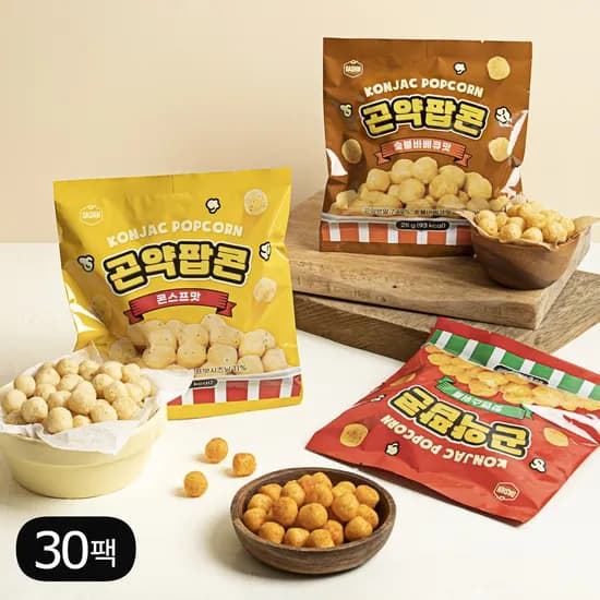 다신샵 93kcal 곤약팝콘 콘스프 외 3종 30팩 / NO밀가루 저당 저지방