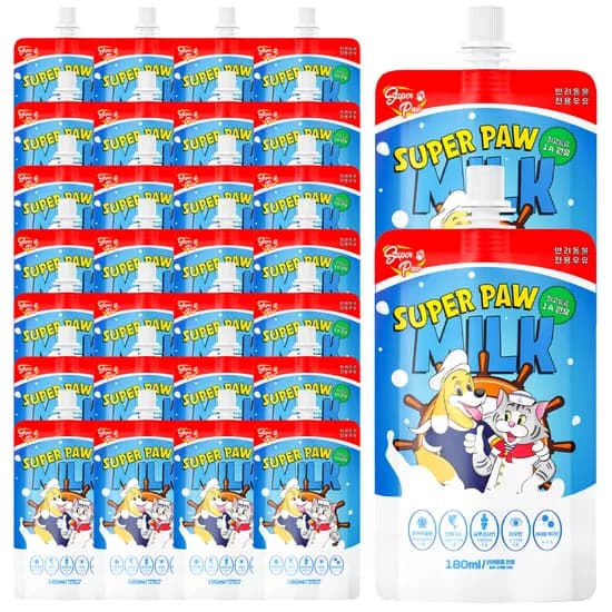 슈퍼포우 펫밀크 강아지 우유 고양이 음수량 오리지널 180ml 30개