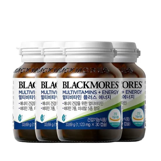 블랙모어스 멀티비타민 미네랄 12종 종합 올인원 피로회복 영양제 30캡슐, 4개