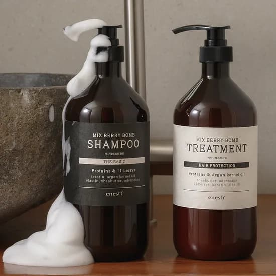 에네스티 믹스베리 단백질 폭탄 약산성 샴푸 트리트먼트 대용량 1000ml