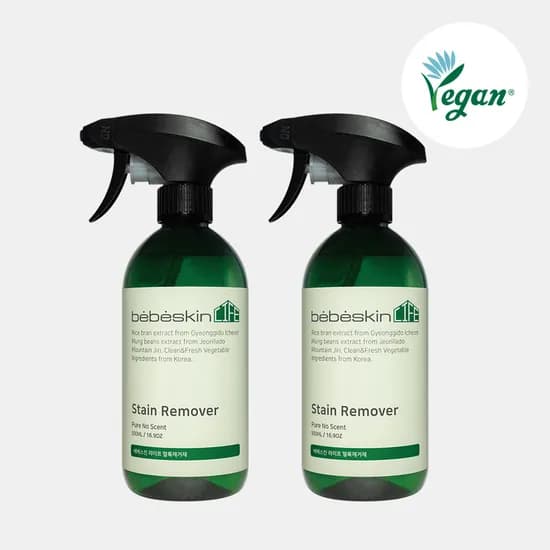 1+1 베베스킨 라이프 비건 얼룩제거제 500ml (무향) 흰옷 볼펜 과일 흙먼지 얼룩제거