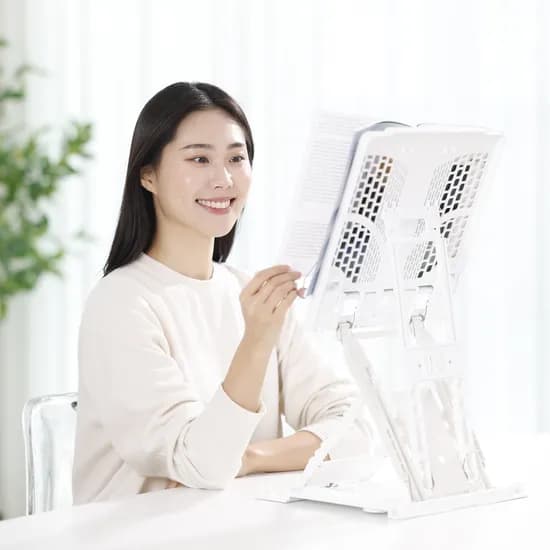 반디스탠드 52cm 높이조절 독서대 각도조절 접이식 바른자세 책거치대 국산 책받침대 화이트
