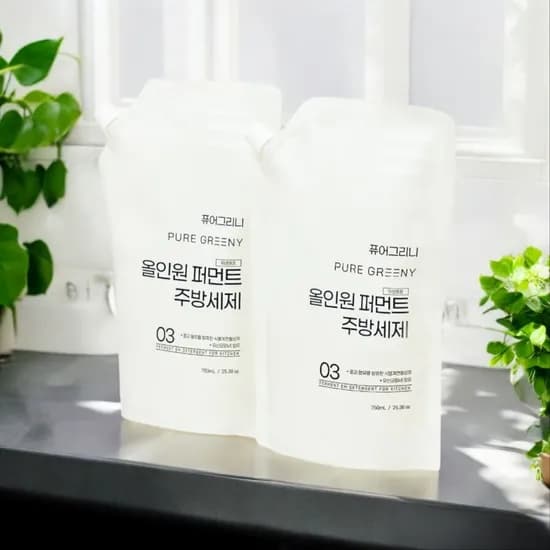 1+1 퓨어그리니 친환경 EM 맨손 뽀득 천연 1종 주방세제