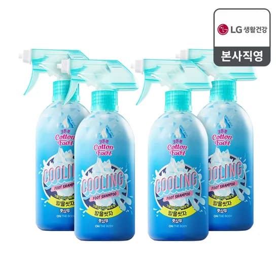 온더바디 코튼풋 발을씻자 풋샴푸 385ml 쿨링 4개