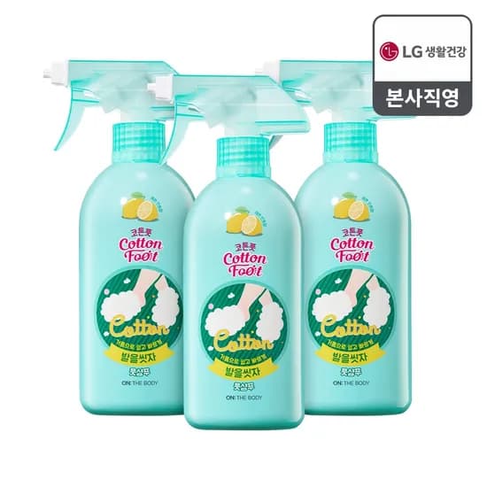 온더바디 코튼풋 발을씻자 풋샴푸 385ml 레몬 3개
