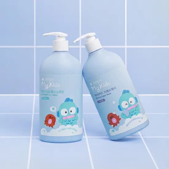 그린핑거 마이키즈 프레쉬 푸아 샴푸+워시+로션 500ml 세트 / 키즈워시 키즈샴푸 어린이용샴푸 키즈로션, 대용량
