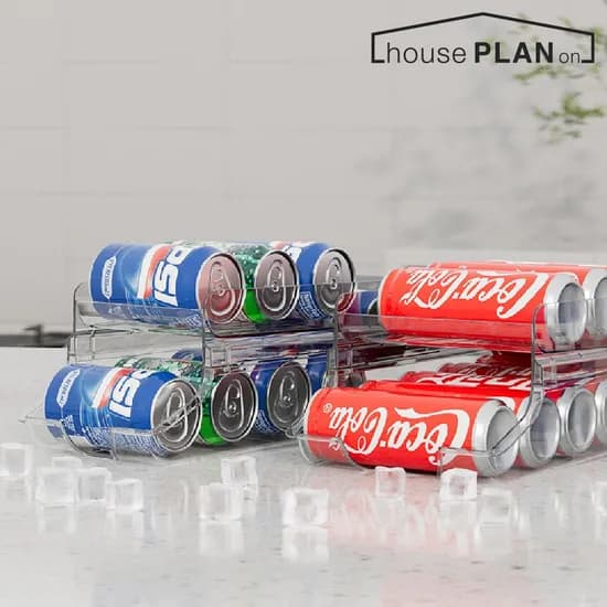 냉장고 정리 2단 자동이동 데굴데굴 깔끔정리 뚱캔 맥주 음료 캔 디스펜서 2sizes