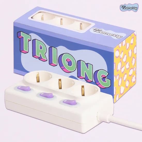 컴팩트 3구 디자인 멀티탭 1.8M TRIONG