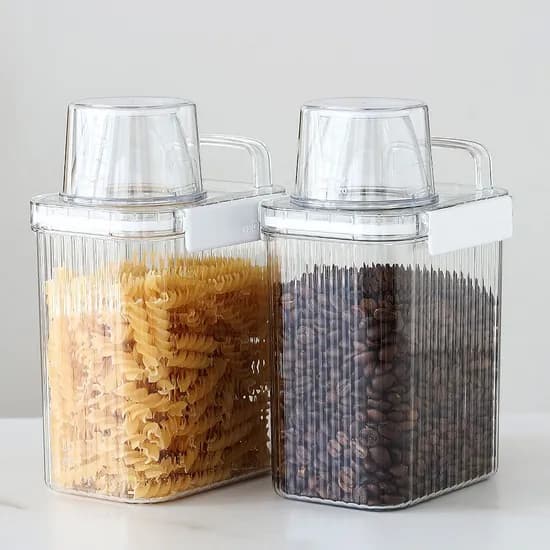 밀폐 잡곡통 미니쌀통 씨리얼 보관용기세트 2p 1300ml