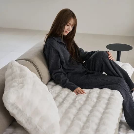 몽글몽글 밍크 라떼 쇼파패드 가리개 와이드형 4size
