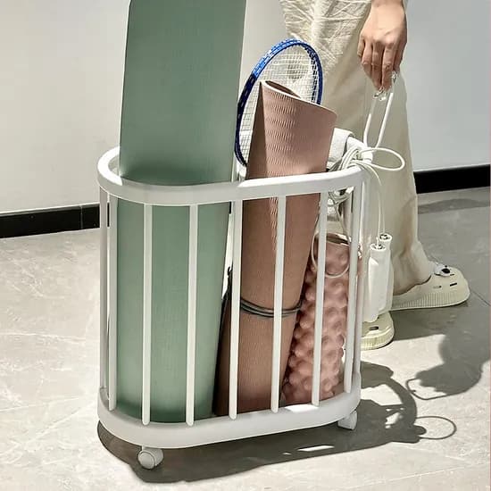 이동식 토끼 핸들 운동기구 정리함 요가 매트 수납 이동식 헬스 폼롤러 보관함 2size