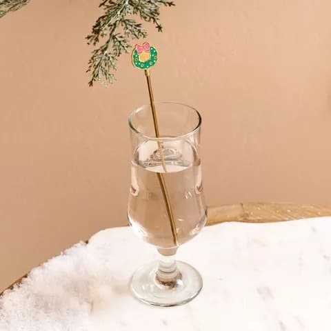 XMAS 메리티파티 스테인레스 머들러스틱 XMAS리스 20cm