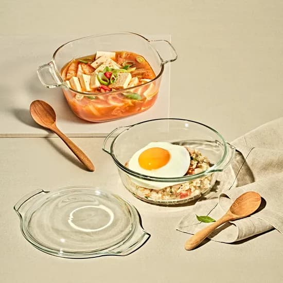 렌지쿡 유리용기 2종세트 볶음덮밥용 탕찌개용