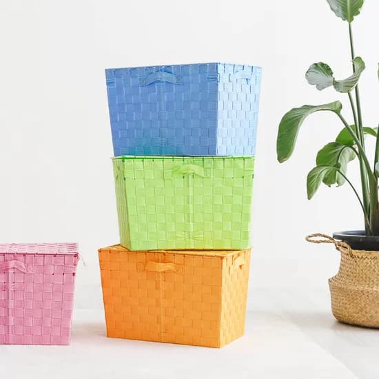 다용도 뚜껑포함 리빙박스 정리함 손잡이형 S,L 3colors