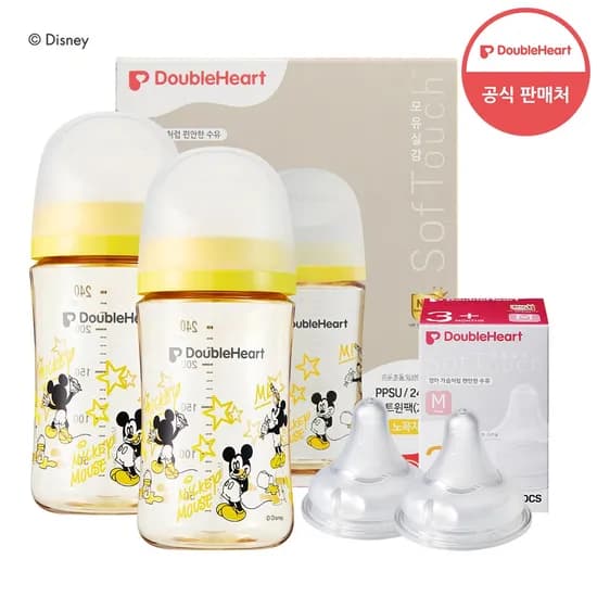 3세대 디즈니젖병 240ml 미키 클래식 트윈팩(젖병2개)+젖꼭지2개