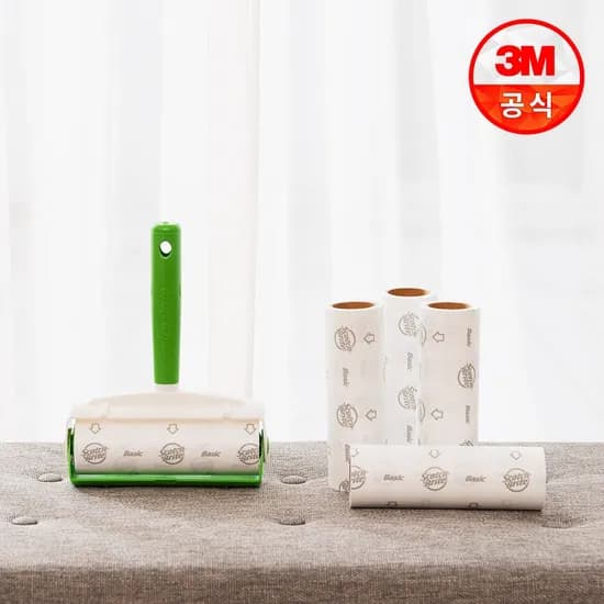 대형 베이직 테이프클리너 돌돌이 세트(핸들+리필 5개)+리필 2개