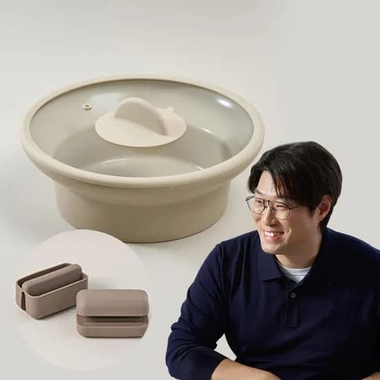주물 IH 원형쿡플레이트 28cm 유리뚜껑세트