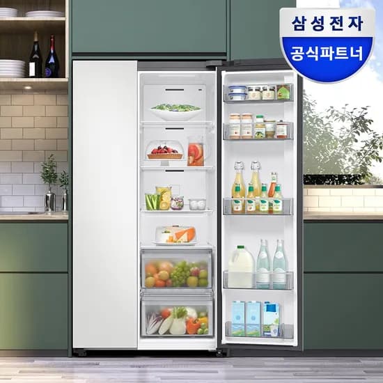 삼성 비스포크 냉장고 RS70F65Q2Y AI인버터 프리스탠딩 대용량 651L 코타화이트