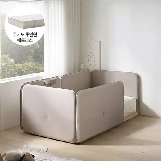 쿠시노 코지 범퍼형 저상형침대(SS) 프리미엄 올인원 패키지(단단 가드형)