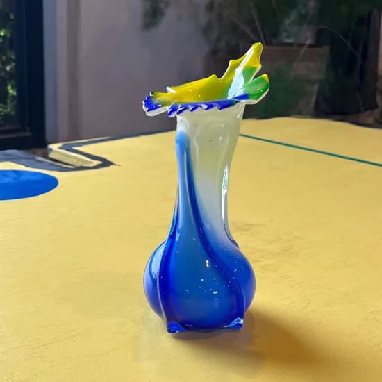 60s ITALY Murano Ruffled Art Glass Vase 280,000원