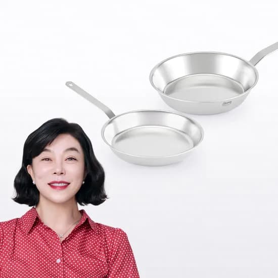 무연마제 스테인리스 통5중 프라이팬 2종 세트 (24cm+28cm)