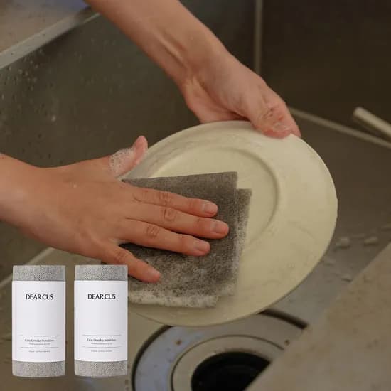 그레이 원데이 뜯어쓰는 위생적인 다회용 천연 수세미 오리지널 60매 롤타입