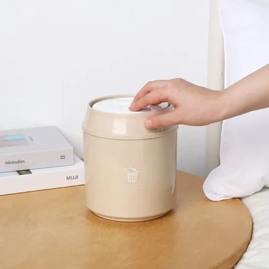 카페 화장대 책상 소품수납 원터치 캔모양 미니 휴지통