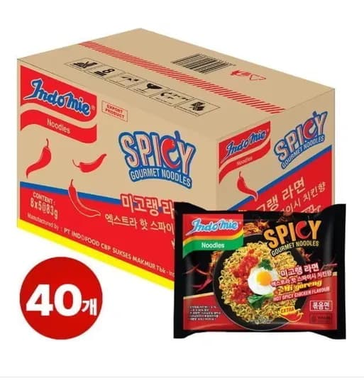 미고랭 라면 엑스트라 핫 스파이시 치킨향 매운 볶음면 40개 8,677원