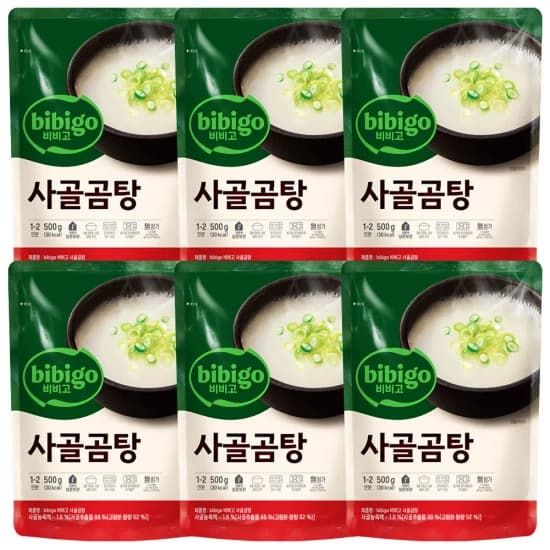 비비고 사골곰탕 500g 6개 (4730원/무료)2