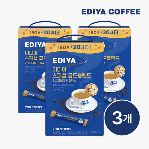 이디야 스페셜골드블렌드 커피믹스 200T 3개(600T) (52,997원/무료배송)