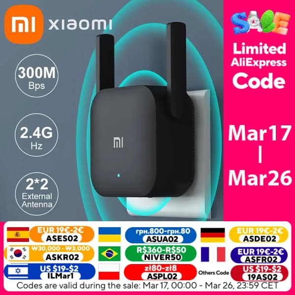 Xiaomi 리피터 Wifi증폭기($7.97),Lenovo HD200 Bluetooth 이어폰($9.11)/무료