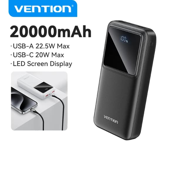 Vention 10000mAh 22.5W 보조배터리($6.46/무료)