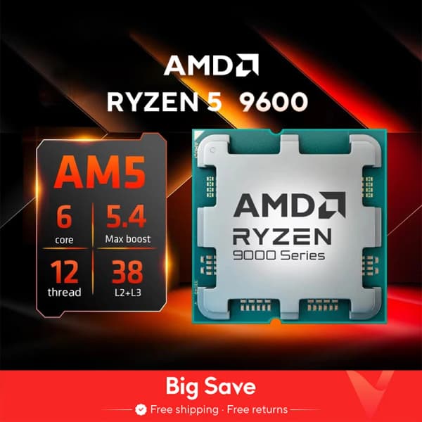 AMD 8400F($73) 9800X3D($352) 5600X($77) 5600($66) 7500F($96) 5700X($89/무료)