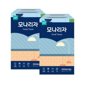 모나리자 미용티슈 300매 6입 x 2개 (17,500원/무배)