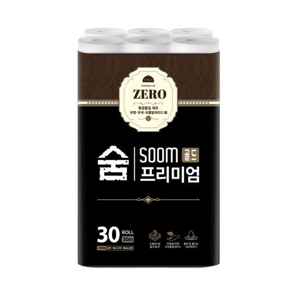 숨 프리미엄 골드 제로 3겹 30m 30롤 (10,900원/무료)3
