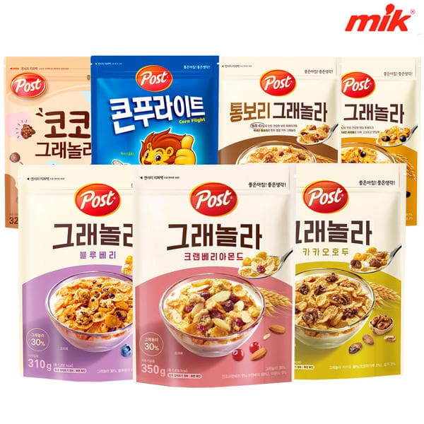 티멤버십)포스트 콘푸라이트 600g 3개/크랜베리 350g 3개 티멤+쿠폰 (8,700원/무료배송)