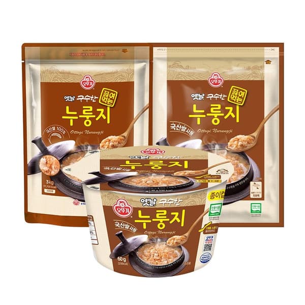 오뚜기 옛날 구수한 누룽지(용기) 60g 16개 (20,770원/무배)
