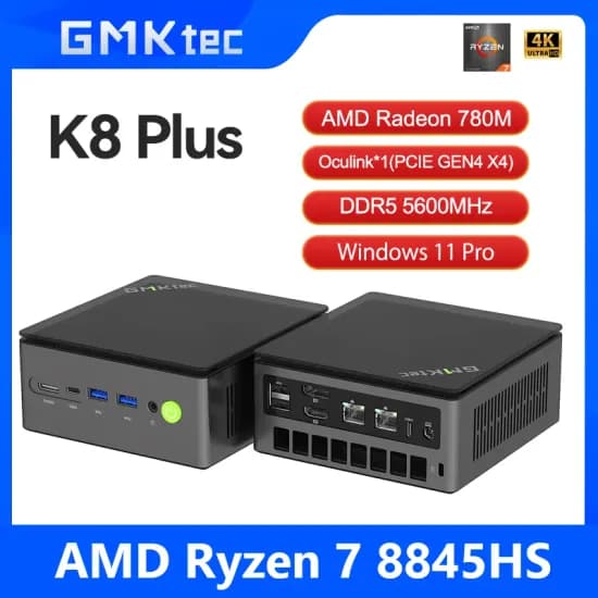 GMKtec K8 플러스 미니PC AMD R7-8845HS 라데온 780M Oculink ($251.3/무료)