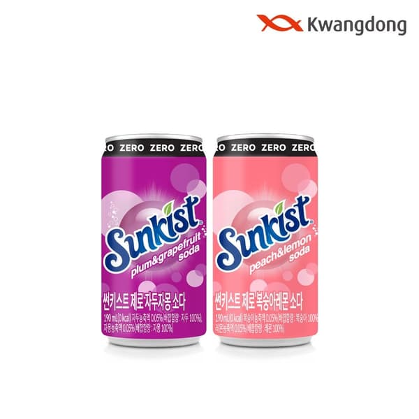 썬키스트 자두자몽 복숭아레몬 190ml 60캔 (19,810원/무료)10