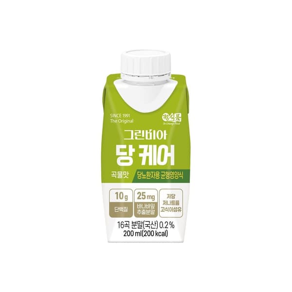 그린비아 당케어 곡물맛 균형영양식 200ml 36팩 (37,660원/무료)