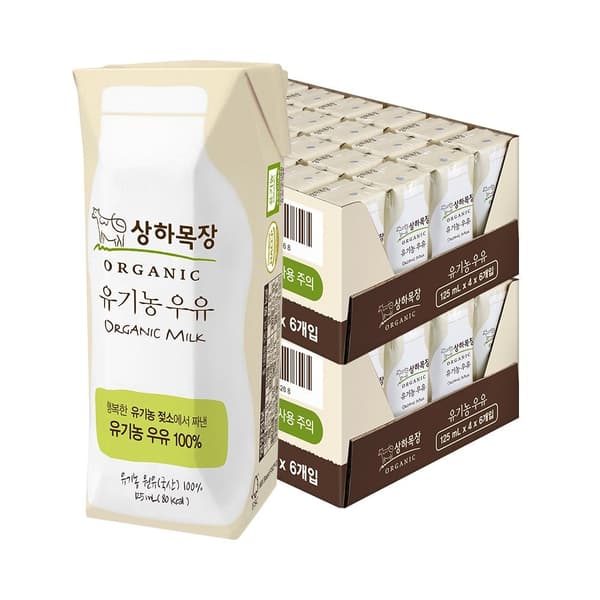 상하목장 유기농 멸균우유 125ml 48팩+컵홀더 증정 28,490원