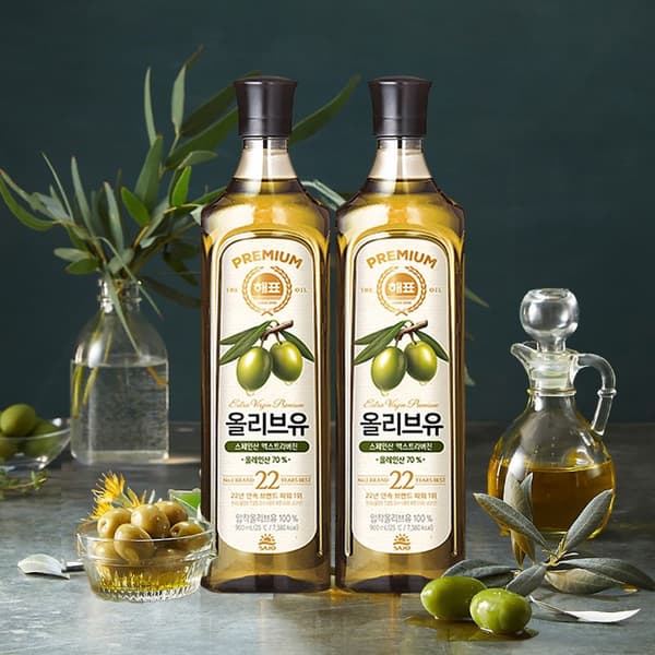 사조 해표 압착 올리브유 900ml x 2개 (24,970원/무료)