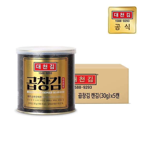 대천김 곱창김 캔김 30g 5캔 (17,930원/무료)