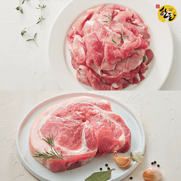 한돈 앞다리살 수육용 500g+불고기용 500g (11,570원/무료)3