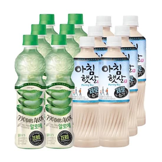 웅진 자연은 알로에 제로+아침햇살 제로슈가 500ml (10,770원/무료)