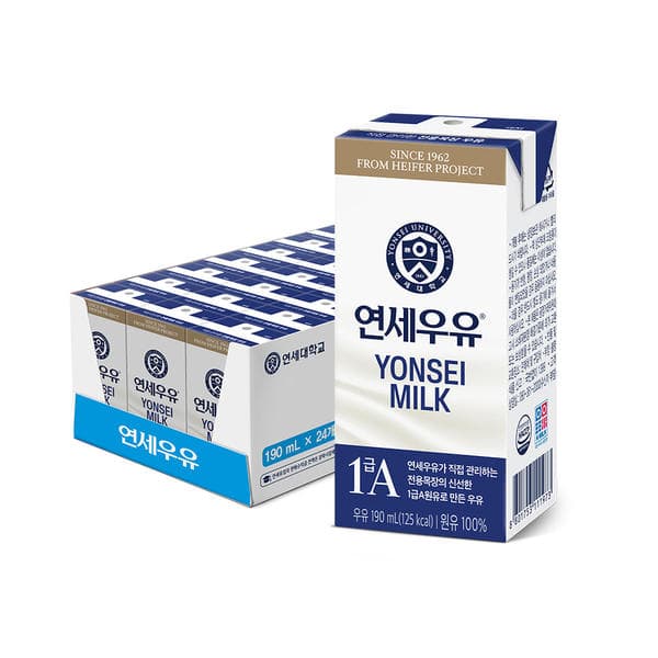 연세 멸균우유 190mlx24 (9890원/무료)2