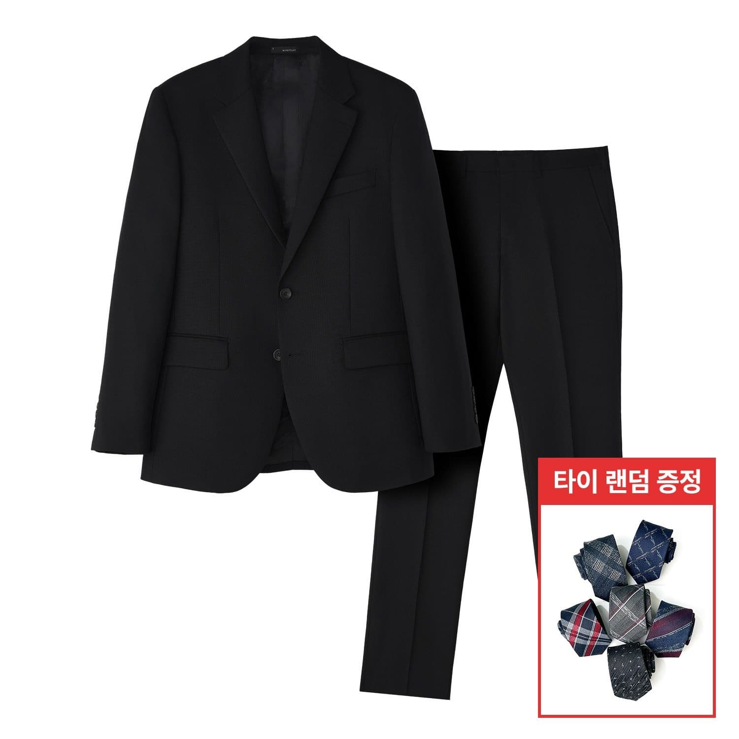 맨잇슈트 블랙 울100 트윌 수트 포멀핏 사계절 기본 정장 (331) + 타이증정 (57400원/카카오페이머니56400원/무배)1
