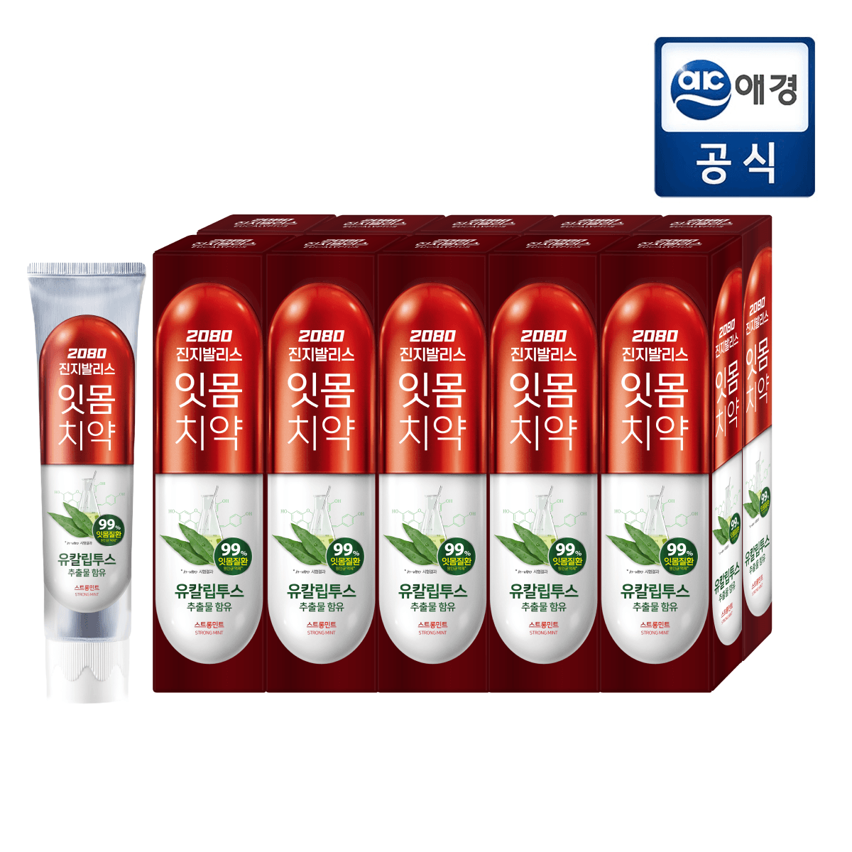 2080 진지발리스 유칼립투스 민트치약 150gX10입 (스트롱/후레쉬) (카드 10% 적용시 10,640원/무배)2